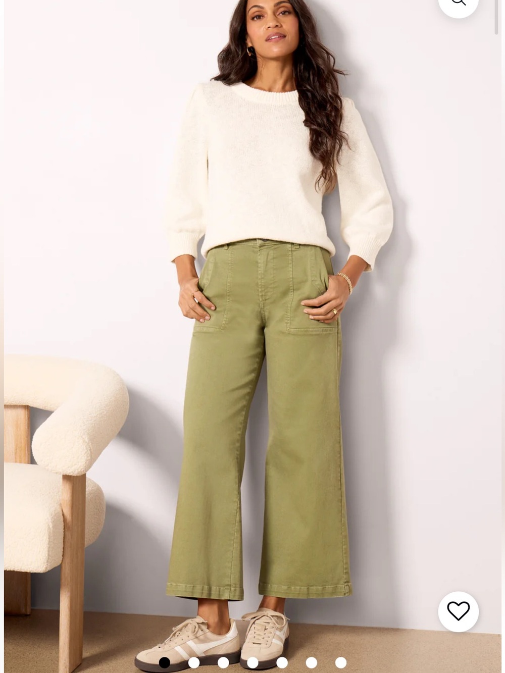KUT From the Cloth Meg High Rise Wide Leg-Olive Crop Jeans 0